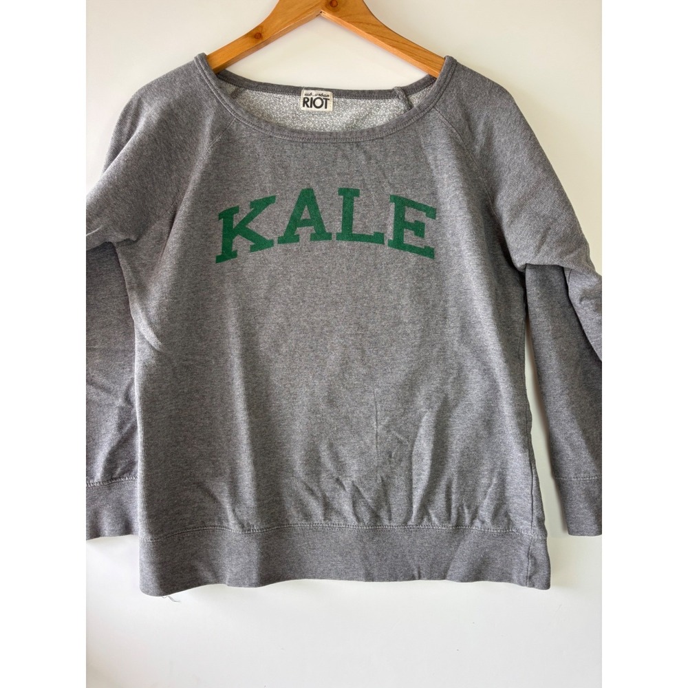 Urban Riot KALE Graphic Sweatshirt Gray Pullover‎ Long Sleeve Comfy Casual Sz M?